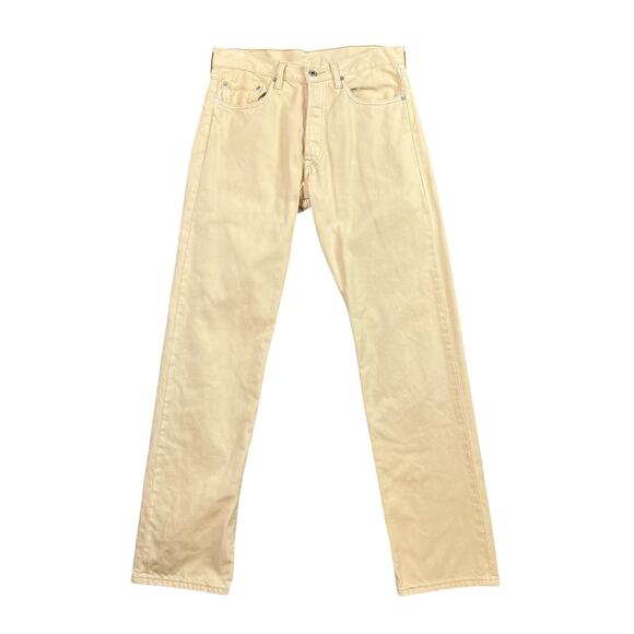 Vintage Levis 501XX Jeans Men 32 Light Beige Straight Overlock Stitch Button Fly - Picture 1 of 16